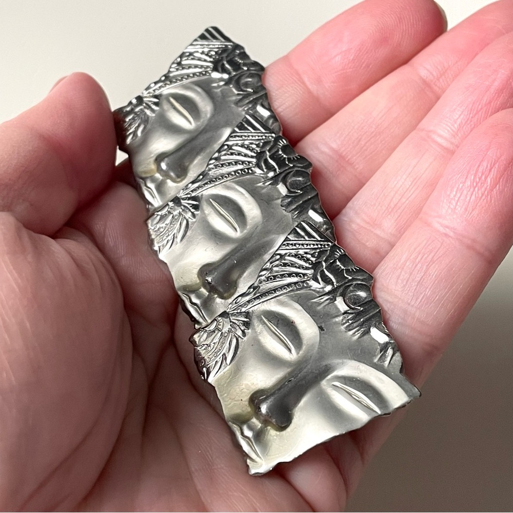 🚨🚨FINAL SALE!!🚨🚨Vtg silvertone JJ Jonette tree face brooch avant garde women - Picture 8 of 11